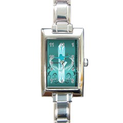 Snowboarder With Snowboard Rectangle Italian Charm Watches by FantasyWorld7