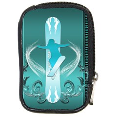 Snowboarder With Snowboard Compact Camera Cases by FantasyWorld7