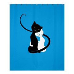 Blue Hugging Love Cats Shower Curtain 60  X 72  (medium)  by CreaturesStore