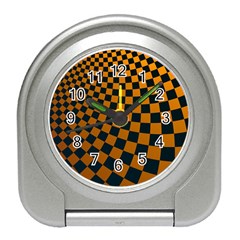 Abstract Square Checkers  Travel Alarm Clocks by OZMedia