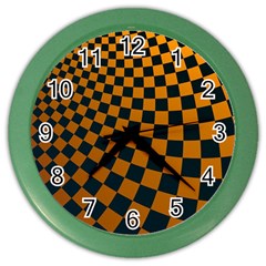 Abstract Square Checkers  Color Wall Clocks by OZMedia