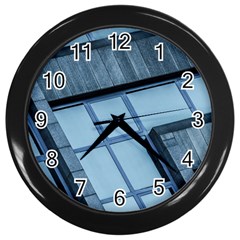 Abstract View Of Modern Buildings Wall Clocks (black) by OZMedia