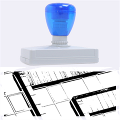 Abstract View Of Modern Buildings Rubber Address Stamps (xl) by OZMedia
