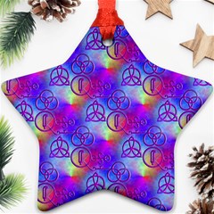 Rainbow Led Zeppelin Symbols Star Ornament by SaraThePixelPixie