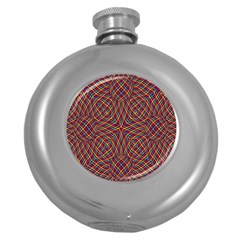 Trippy Tartan Hip Flask (round) by SaraThePixelPixie