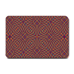 Trippy Tartan Small Door Mat by SaraThePixelPixie