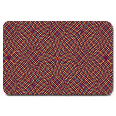 Trippy Tartan Large Door Mat by SaraThePixelPixie