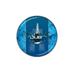 Surf, Surfboard With Water Drops On Blue Background Hat Clip Ball Marker (10 Pack) by FantasyWorld7