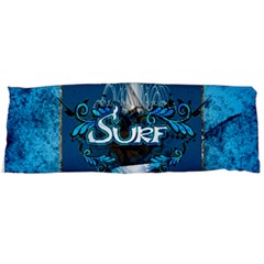 Surf, Surfboard With Water Drops On Blue Background Body Pillow Cases (dakimakura)  by FantasyWorld7