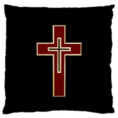 Red Christian Cross Large Cushion Case (one Side) by igorsin