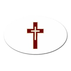 Red Christian Cross Magnet (oval) by igorsin