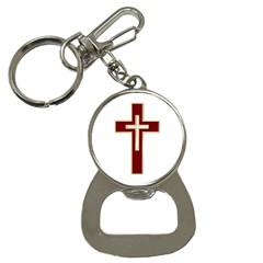 Red Christian Cross Bottle Opener Key Chain by igorsin