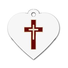 Red Christian Cross Dog Tag Heart (one Side) by igorsin