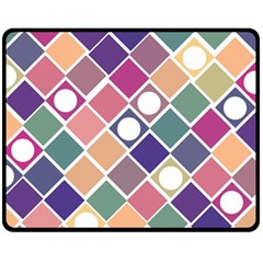 Dots And Squares Fleece Blanket (medium)  by Kathrinlegg