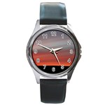 Canadian Red Sky Round Metal Watch