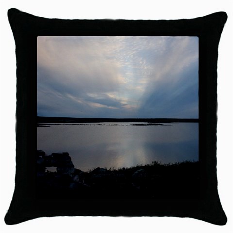 Canadian Blue Sky Throw Pillow Case (Black) from Picture Your Life Front