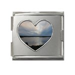 Canadian Blue Sky Mega Link Heart Italian Charm (18mm)