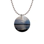 Canadian Blue Sky 1  Button Necklace