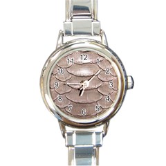 Scaly Leather Round Italian Charm Watches by trendistuff