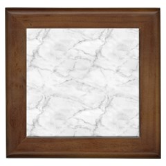 White Marble 2 Framed Tiles by ArgosPhotography