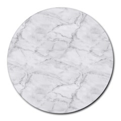 White Marble 2 Round Mousepads by ArgosPhotography