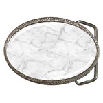 White Marble 2 Belt Buckles Front