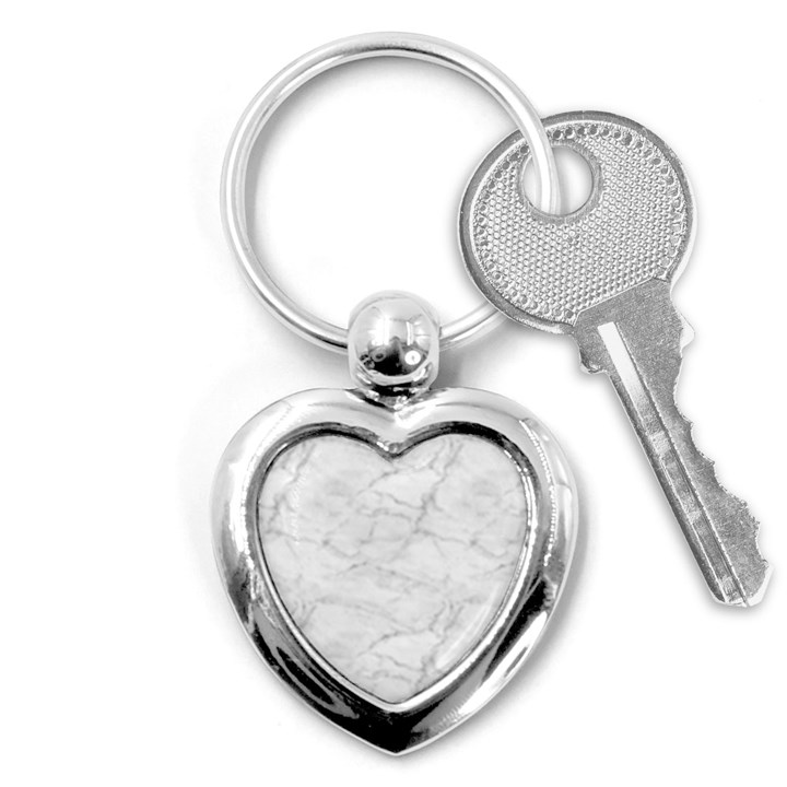 White Marble 2 Key Chains (Heart) 