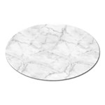 White Marble 2 Oval Magnet Front