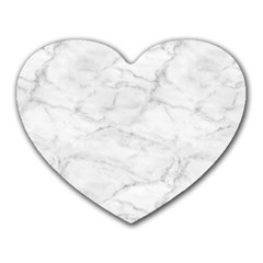 White Marble 2 Heart Mousepads by ArgosPhotography