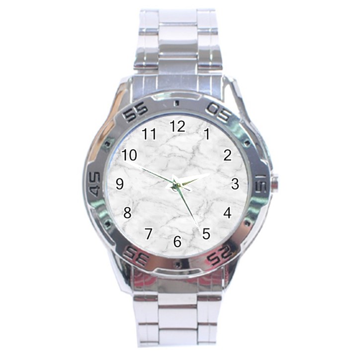 White Marble 2 Stainless Steel Men s Watch