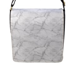 White Marble 2 Flap Messenger Bag (l)  by ArgosPhotography