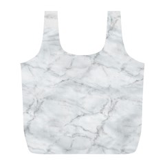 White Marble 2 Full Print Recycle Bags (l)  by ArgosPhotography