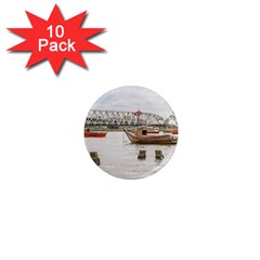 Boats At Santa Lucia River In Montevideo Uruguay 1  Mini Magnet (10 Pack)  by dflcprints