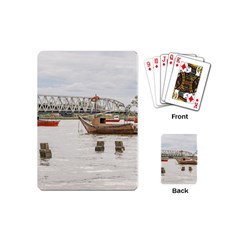 Boats At Santa Lucia River In Montevideo Uruguay Playing Cards (mini)  by dflcprints