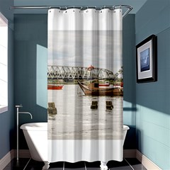 Boats At Santa Lucia River In Montevideo Uruguay Shower Curtain 36  X 72  (stall)  by dflcprints