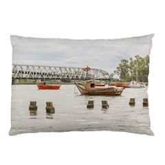 Boats At Santa Lucia River In Montevideo Uruguay Pillow Cases (two Sides) by dflcprints