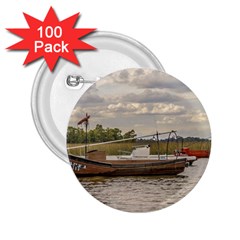 Fishing And Sailboats At Santa Lucia River In Montevideo 2 25  Buttons (100 Pack)  by dflcprints