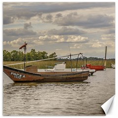 Fishing And Sailboats At Santa Lucia River In Montevideo Canvas 20  X 20   by dflcprints