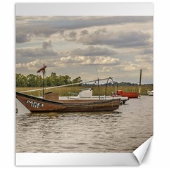 Fishing And Sailboats At Santa Lucia River In Montevideo Canvas 20  X 24   by dflcprints