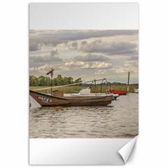 Fishing And Sailboats At Santa Lucia River In Montevideo Canvas 20  X 30   by dflcprints