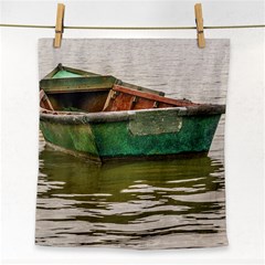 Old Fishing Boat At Santa Lucia River In Montevideo Face Towel by dflcprints