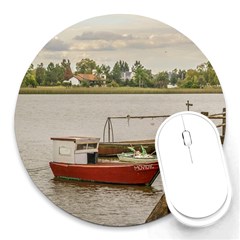 Santa Lucia River In Montevideo Uruguay Round Mousepads by dflcprints