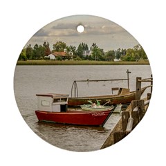 Santa Lucia River In Montevideo Uruguay Round Ornament (two Sides)  by dflcprints