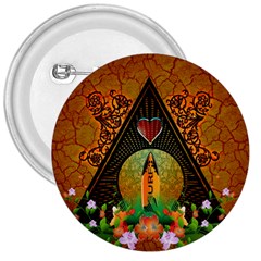 Surfing, Surfboard With Flowers And Floral Elements 3  Buttons by FantasyWorld7