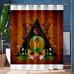 Surfing, Surfboard With Flowers And Floral Elements Shower Curtain 60  X 72  (medium)  by FantasyWorld7