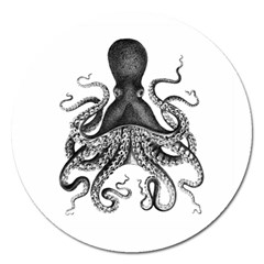 Vintage Octopus Magnet 5  (round) by waywardmuse