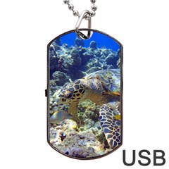 Sea Turtle Dog Tag Usb Flash (one Side) by trendistuff