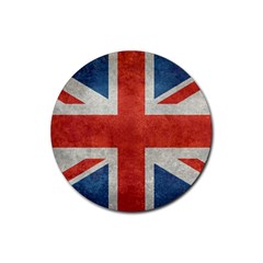 Union Jack 3x5 V10 Vintage Bright Print F Sml Rubber Round Coaster (4 Pack)  by bruzer