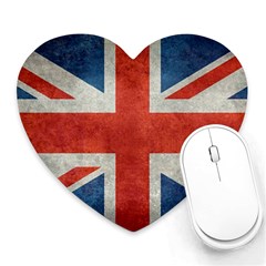 Union Jack 3x5 V10 Vintage Bright Print F Sml Heart Mousepads by bruzer