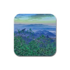 Fantasy Landscape Photo Collage Rubber Square Coaster (4 Pack)  by dflcprints